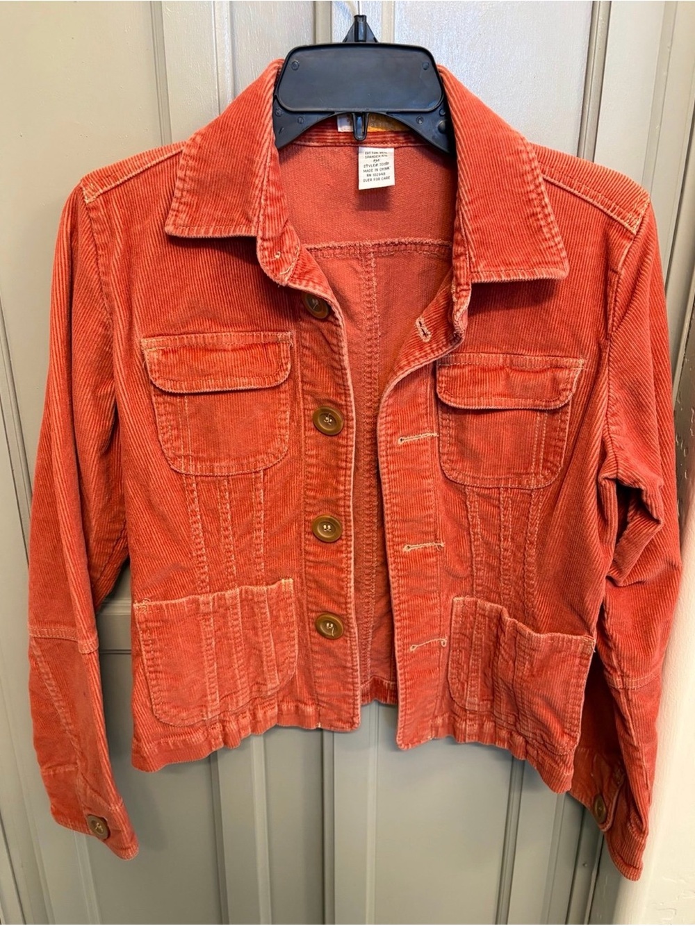 Women’s Vintage Tulle Burnt Orange Corduroy Jacket